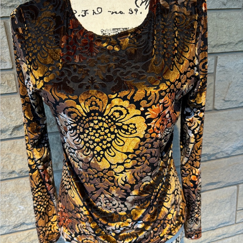 Velvet burnout blouse